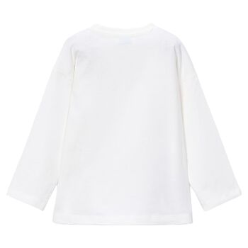 Boys White Racing Car Long Sleeve Top