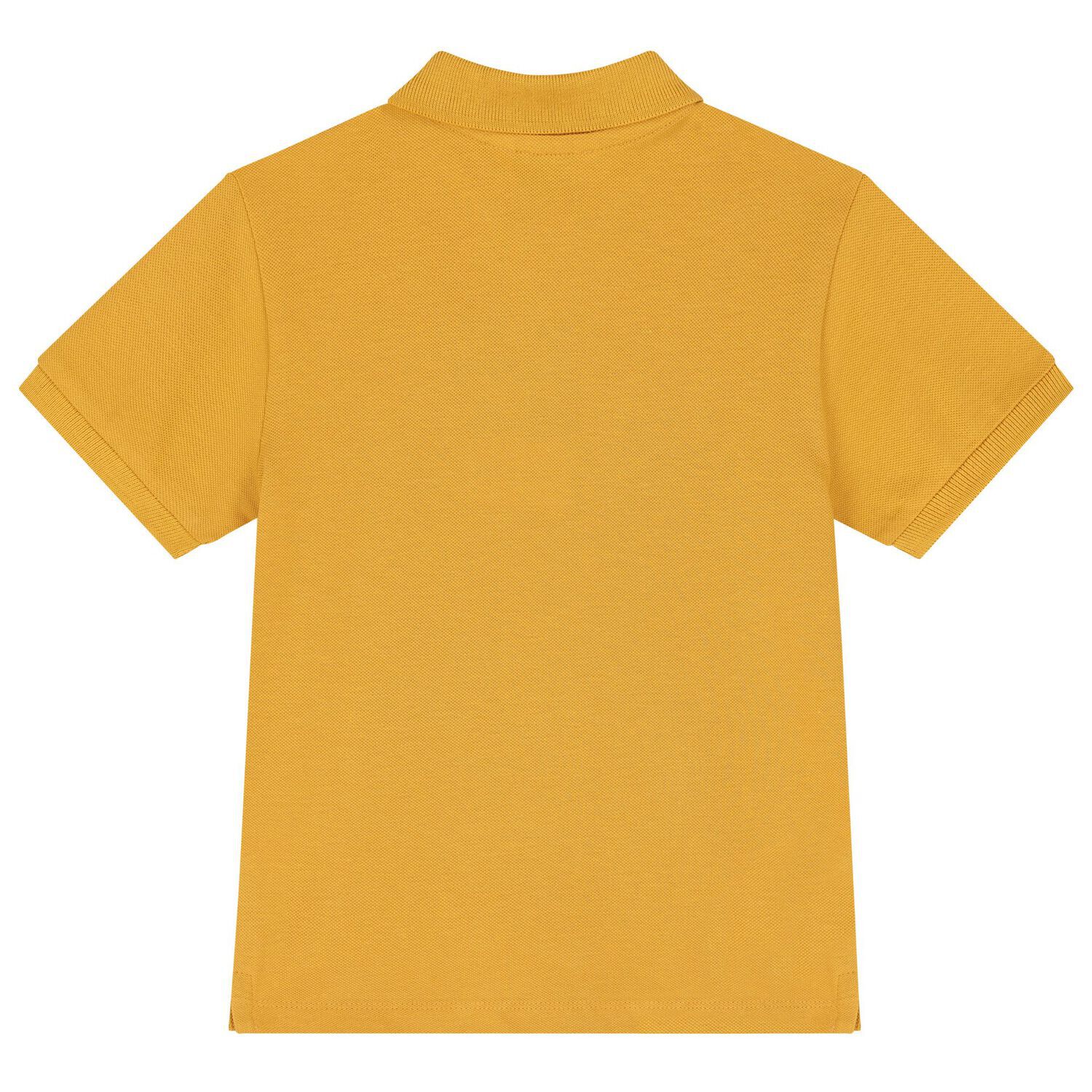 Boys Yellow Logo Polo Shirt, 4, hi-res