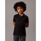 Boys Black Logo Polo Shirt, 1, hi-res