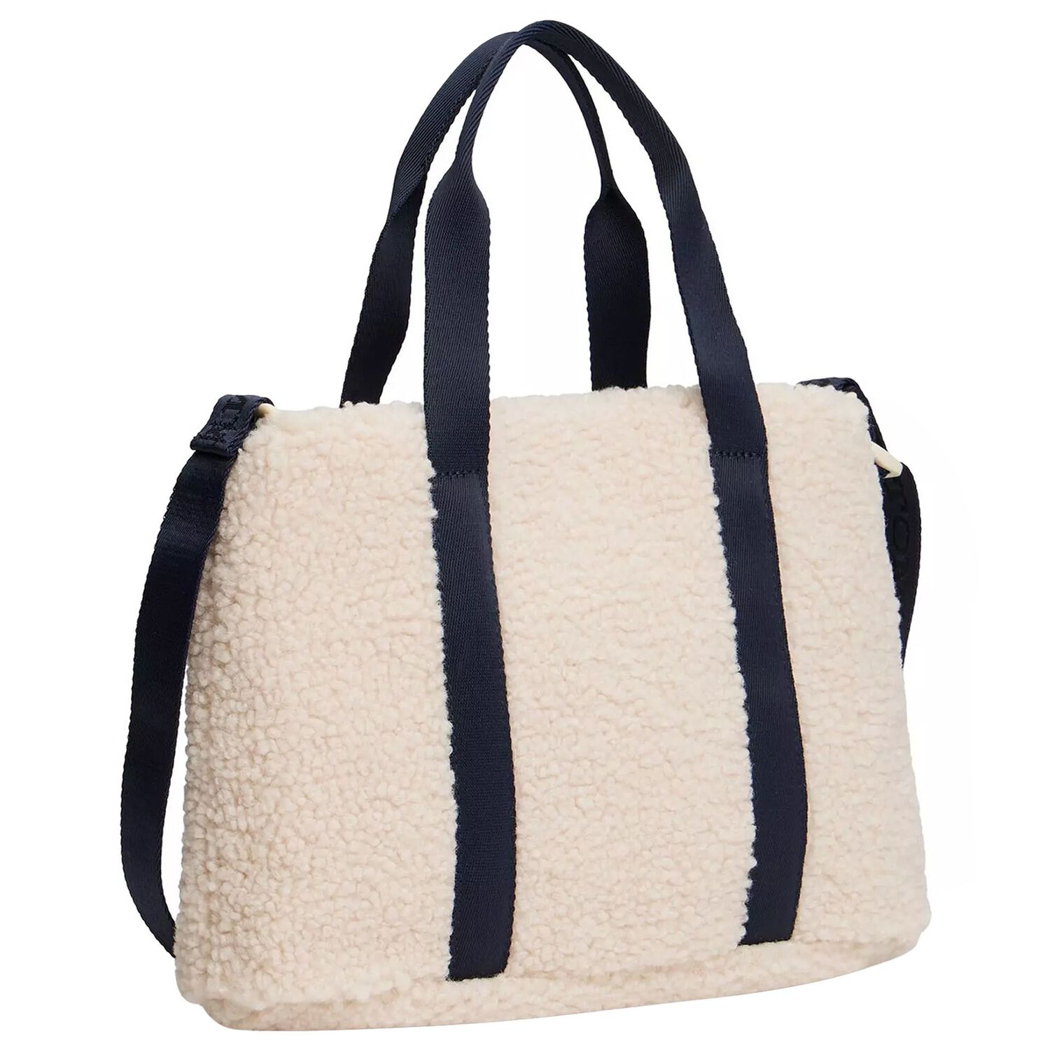 Girls Ivory Sherpa Fleece Tote Bag, 1, hi-res