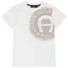 Boys White Logo T-Shirt, 1, hi-res