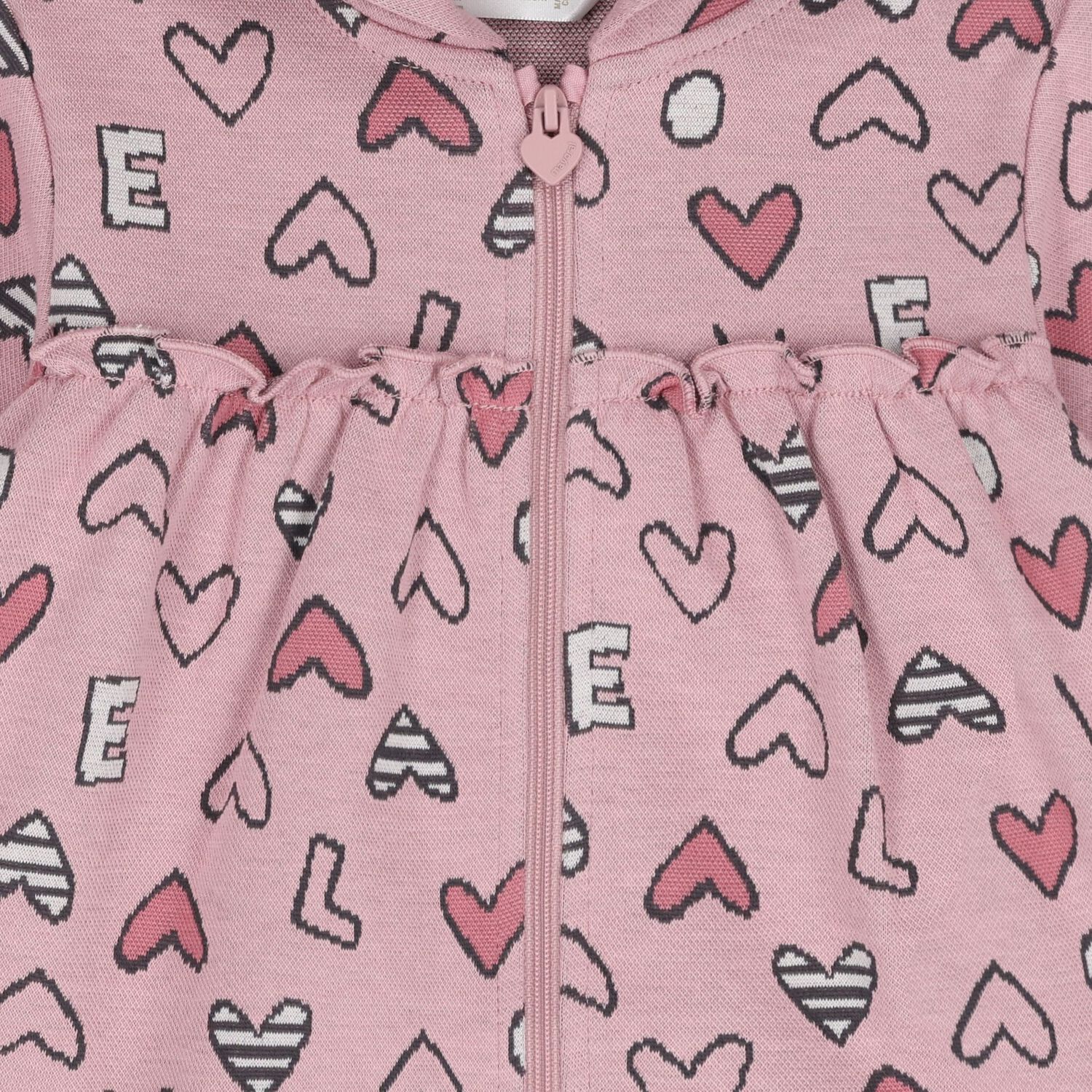 Baby Girls Ivory & Pink 3 Piece Tracksuit, 1, hi-res