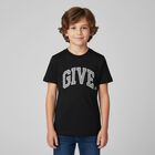 Boys Black Logo T-Shirt, 1, hi-res