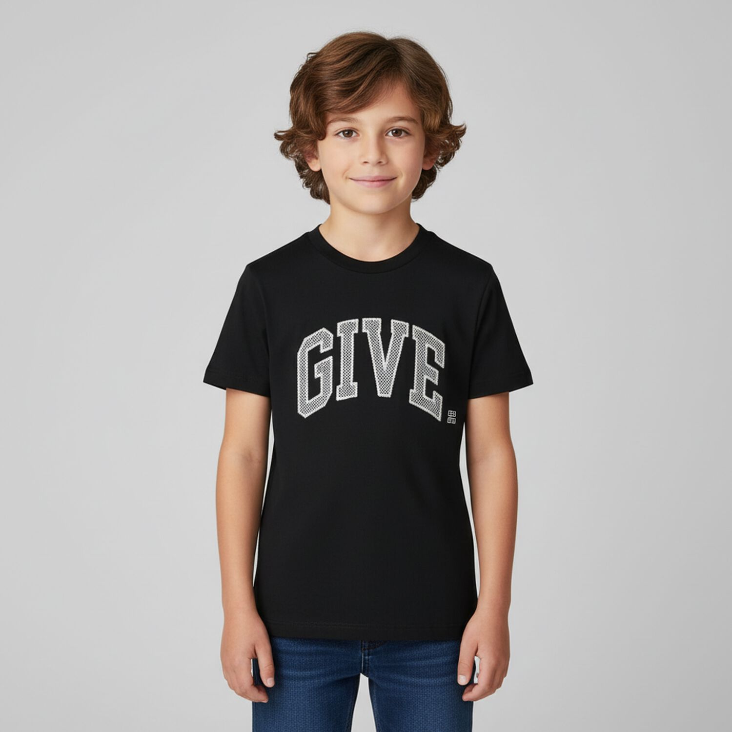 Boys Black Logo T-Shirt, 1, hi-res