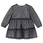 Younger Girls Navy Blue Tulle Dress, 2, hi-res