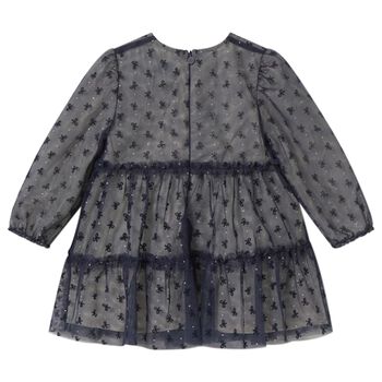 Younger Girls Navy Blue Tulle Dress