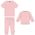 Baby Girls Pink Logo 3-Piece Tracksuit, 3, hi-res