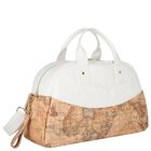White & Beige Geo Map Baby Changing Bag , 1, hi-res