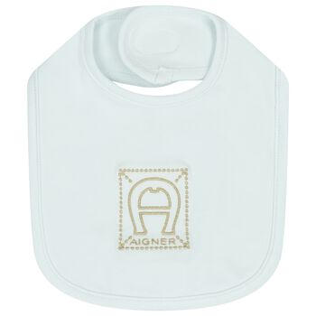 Baby Boys Blue Logo Bib