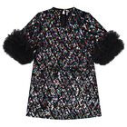 Girls Black Sequin & Ruffled Tulle Meryl Dress, 1, hi-res