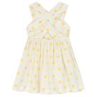 Girls Ivory Flower Jacquard Dress, 1, hi-res