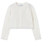 Girls Ivory Knitted Cardigan, 5, hi-res