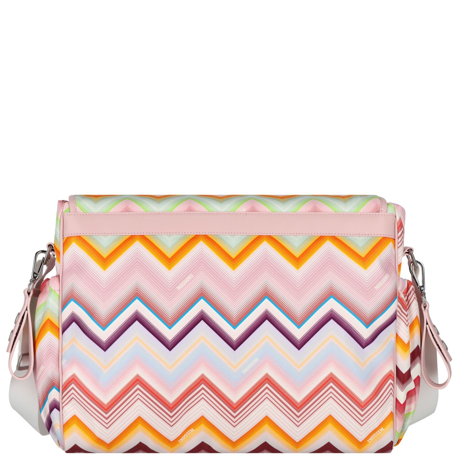 Baby Girls Pink Logo Zig Zag Changing Bag ( 34cm ), 1, hi-res