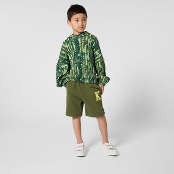 Boys Green Logo Shorts