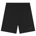 Boys White & Black Logo Shorts Set, 1, hi-res