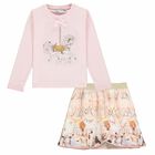 Girls Pink & Champagne Skirt Set, 1, hi-res