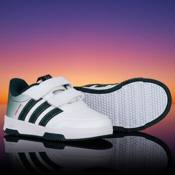 Boys Disney White & Green Logo Trainers