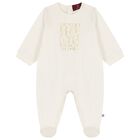 Ivory & Gold Logo Babygrow, 1, hi-res