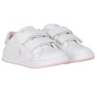 Younger Girls White Logo Trainers, 1, hi-res