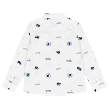 Boys White Logo Shirt
