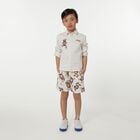 Boys Ivory & Red Logo Shorts, 1, hi-res