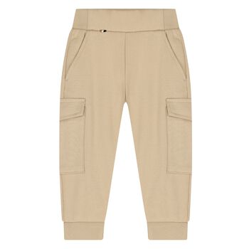 Younger Boys Beige Logo Trousers