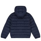 Navy Blue & Red Logo Reversible Puffer Jacket, 1, hi-res