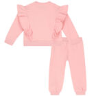 Younger Girls Pink Logo Ruffle Tracksuit, 1, hi-res