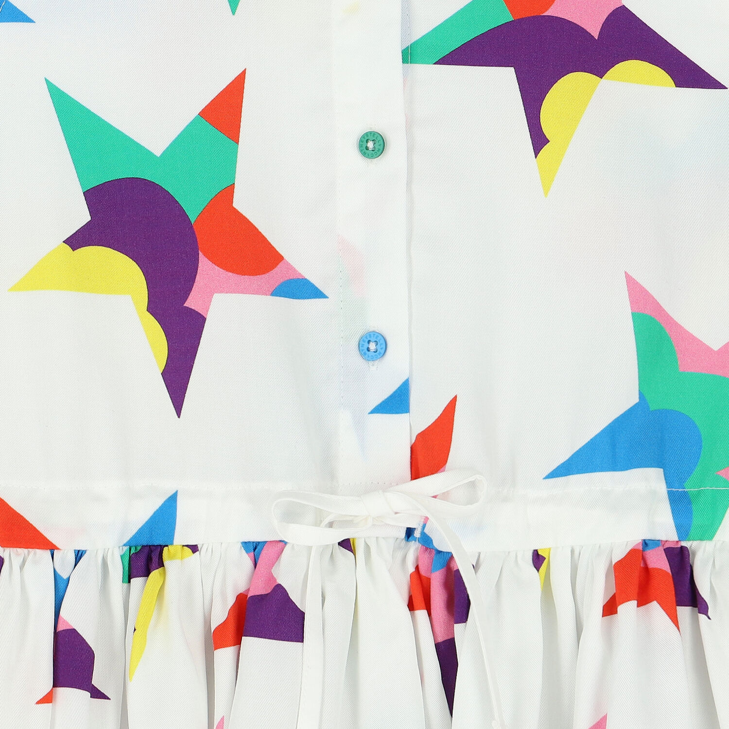 Girls White Stars Dress, 1, hi-res