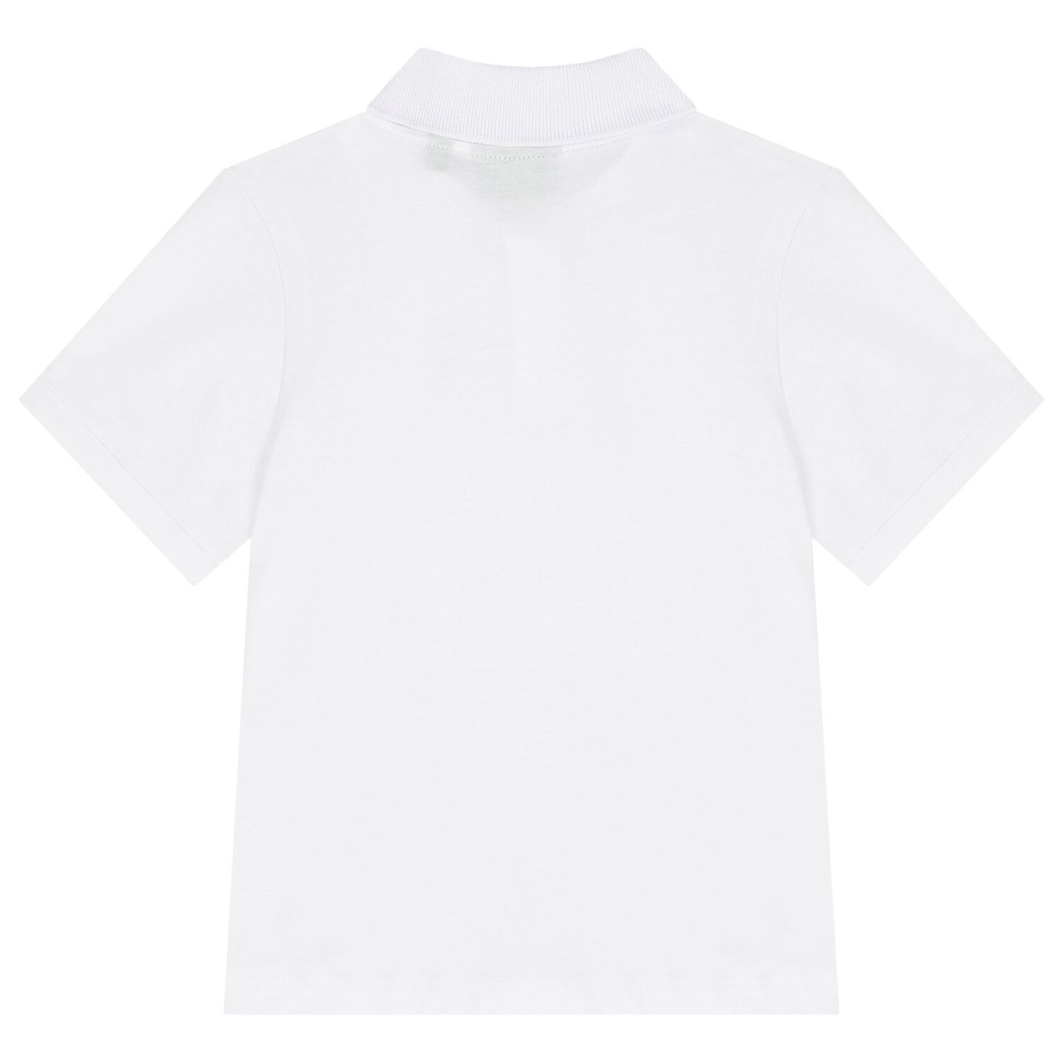 Boys White Logo Polo Shirt, 2, hi-res image number null