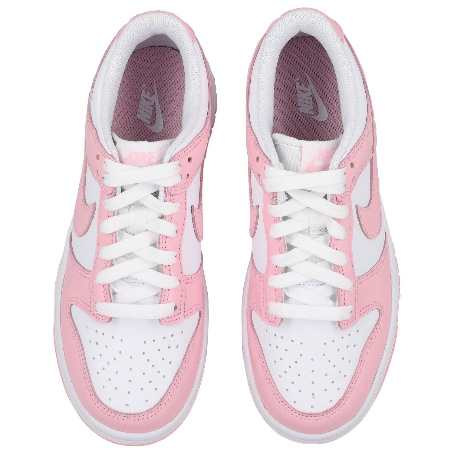 Girls Pink & White Dunk Low Trainers, 2, hi-res image number null