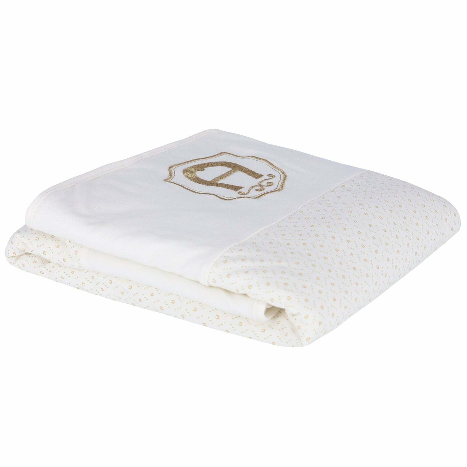 Ivory & Gold Logo Baby Blanket, 1, hi-res