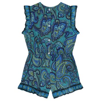 Girls Blue Paisley Playsuit