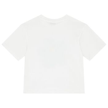 Girls White Daisy T-Shirt