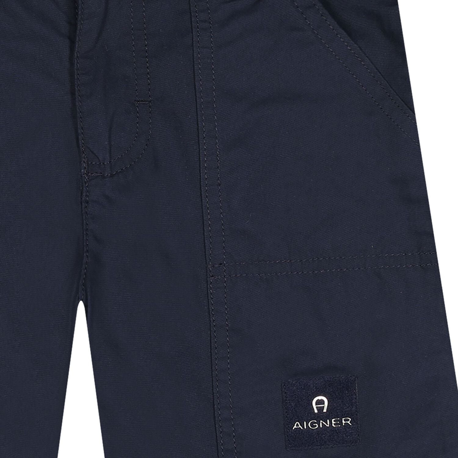 Boys Navy Blue Logo Shorts, 1, hi-res