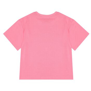 Girls Pink Tiger Logo T-Shirt