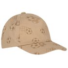 Baby Boys Beige Football Cap, 1, hi-res