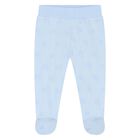 Baby Boys White & Blue Trousers Set, 1, hi-res