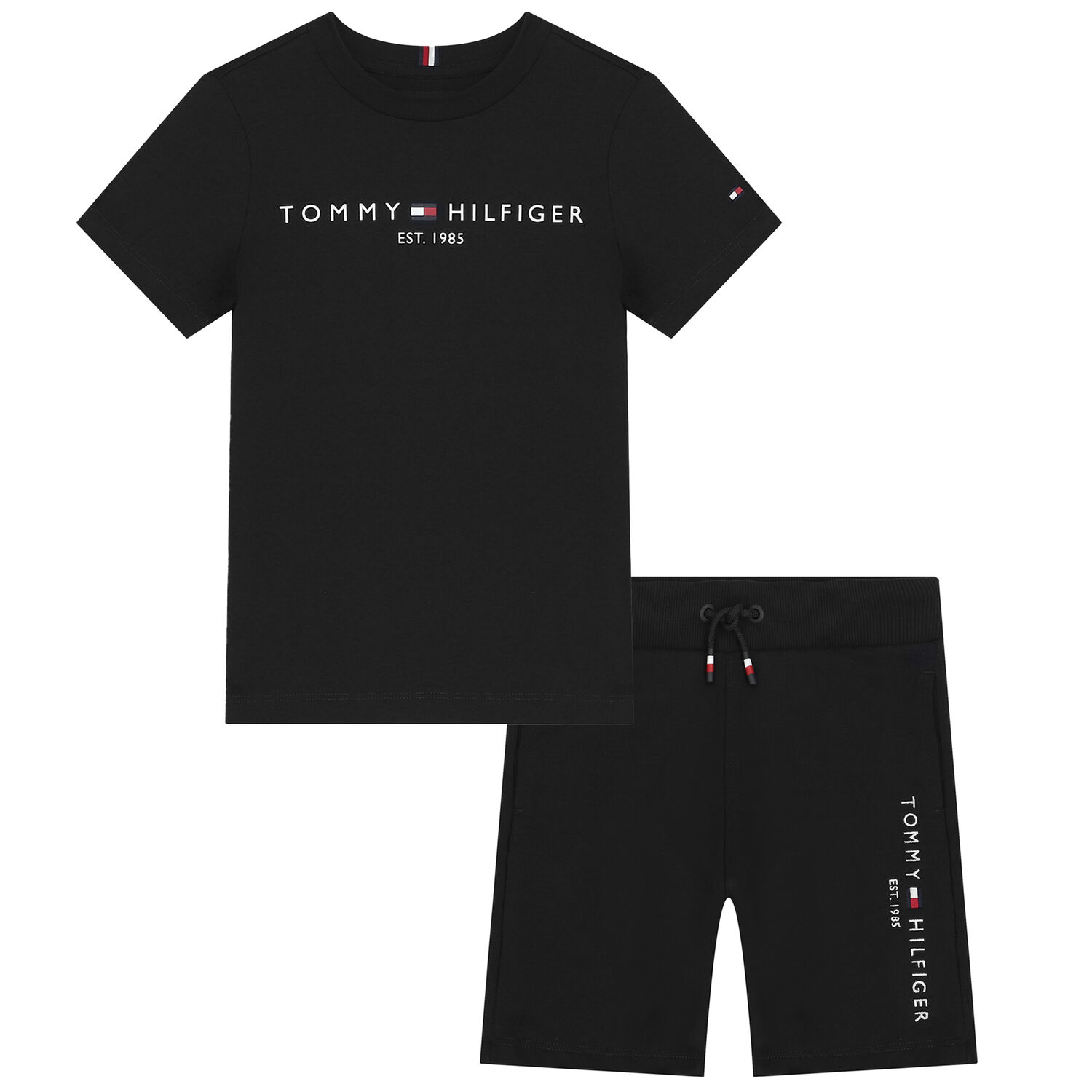 Boys Black Logo Shorts Set, 3, hi-res