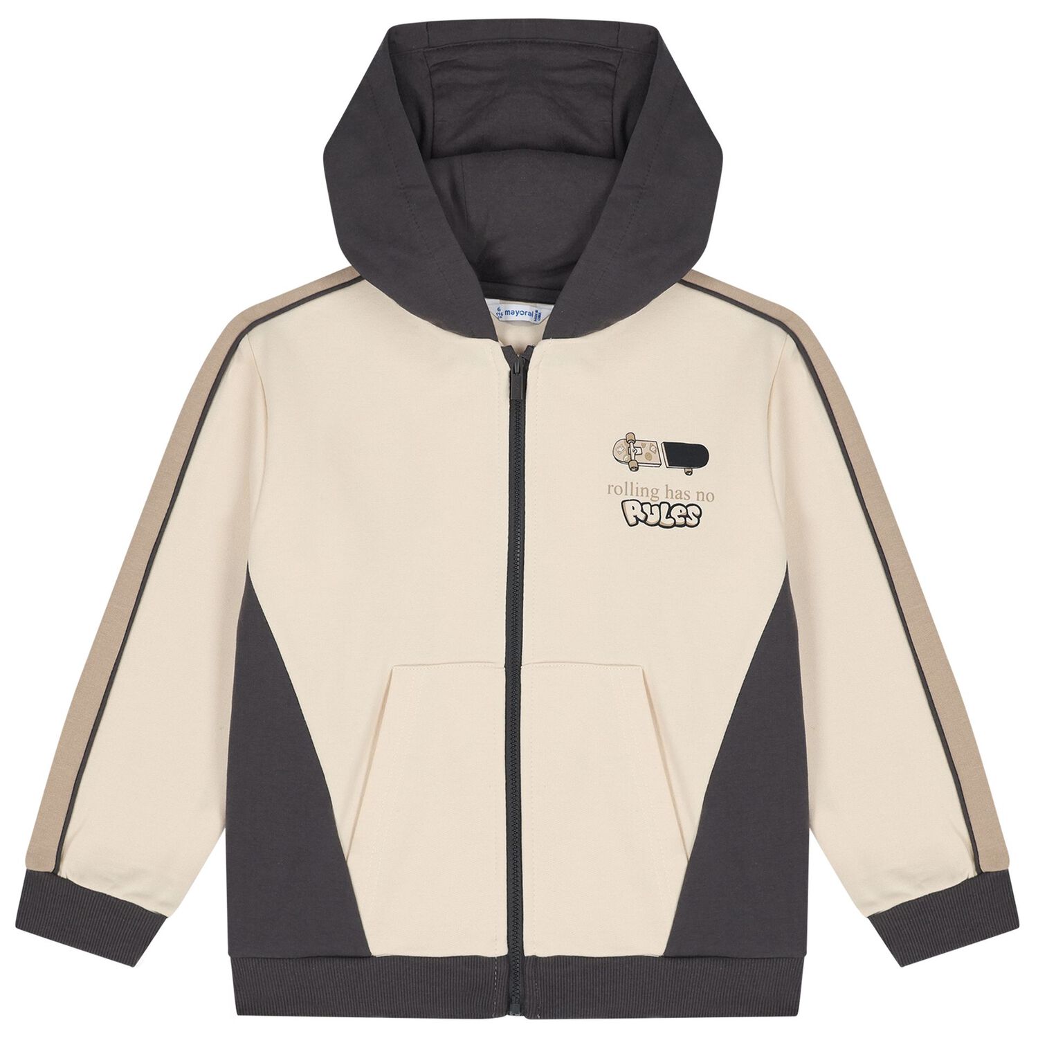 Boys Beige & Grey Tracksuit Set ( 3 Piece ), 1, hi-res