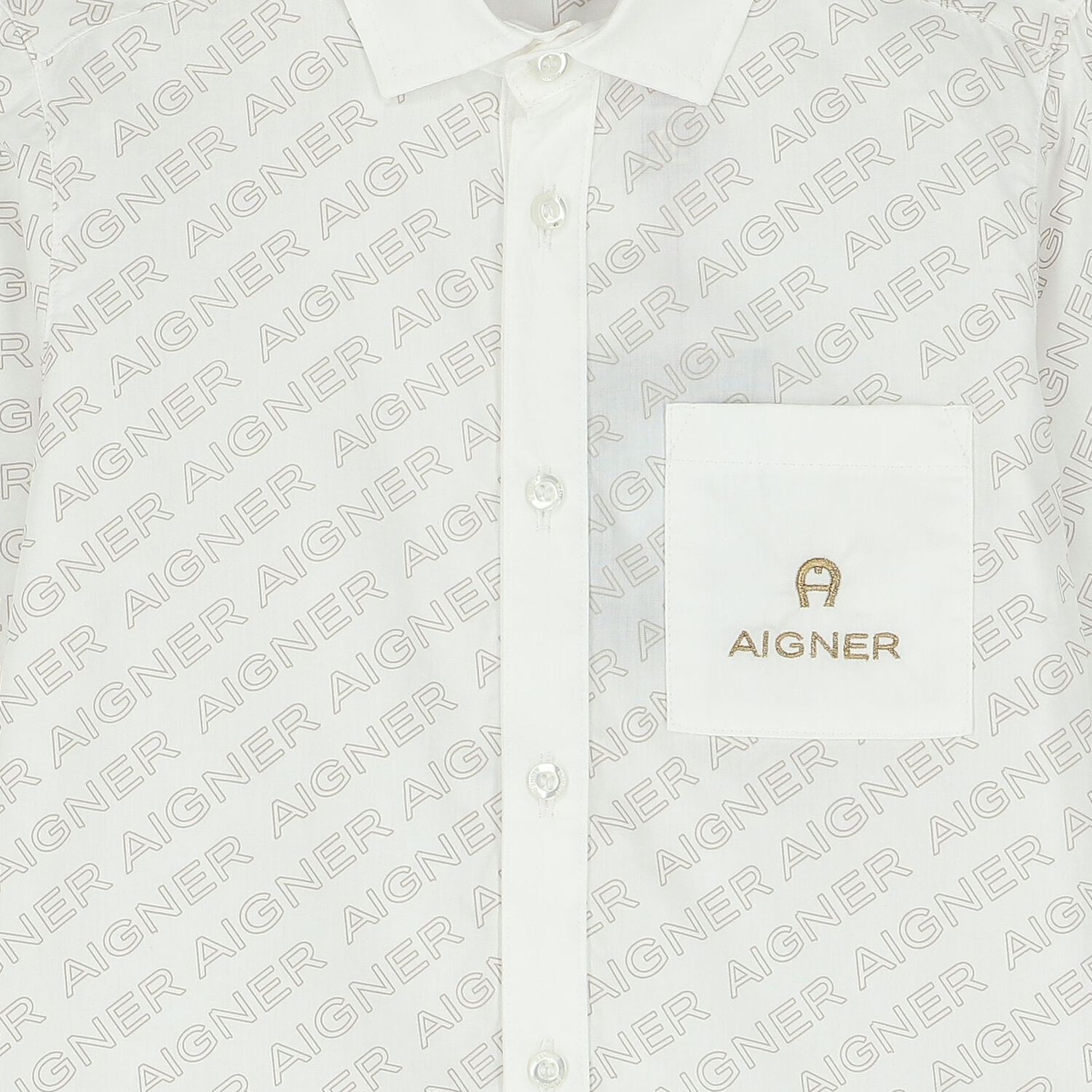 Boys White Logo Shirt, 1, hi-res image number null