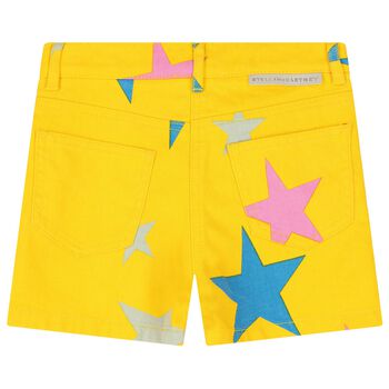 Girls Yellow Denim Shorts