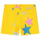 Girls Yellow Denim Shorts, 1, hi-res