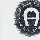 Younger Boys White & Navy Logo T-Shirt, 2, hi-res