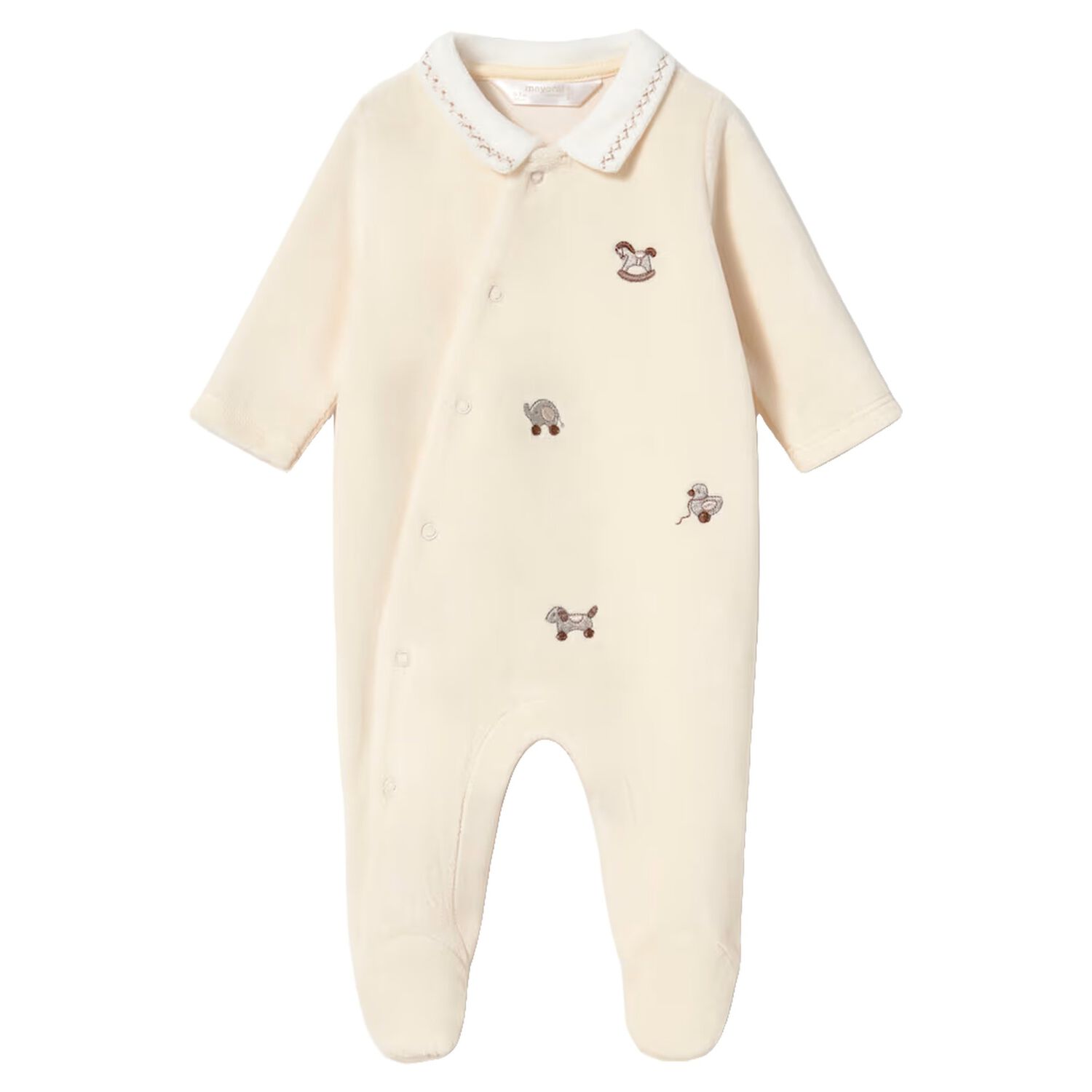 Ivory Embroidered Babygrow, 1, hi-res