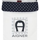 Baby Boys White & Navy Blue Logo Nest, 1, hi-res