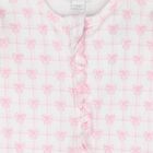 Baby Girls White & Pink Bow Babygrow, 1, hi-res