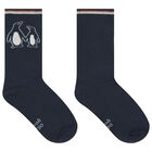 Boys Navy Blue & Beige Socks ( 3-Pack ), 1, hi-res