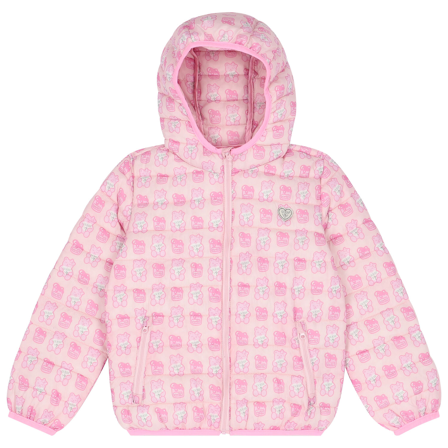 Younger Girls Bear Logo Padded Jacket, 1, hi-res image number null