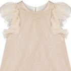 Girls Metallic Gold Dress, 1, hi-res